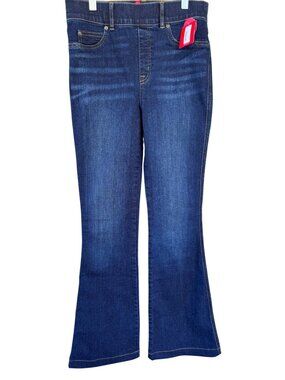 SPANX Flare Jeans Women Small High Rise Pull On Stretch Denim Midnight Shade